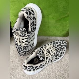Adidas Women's Black and White Animal Print Sneakers